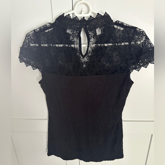 INC international concepts, black lacy top NWT size small - Picture 3 of 3